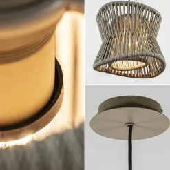 Straluma Ronde buiten hanglamp donker beige IP44></noscript> Hanglampen|Buitenlampen