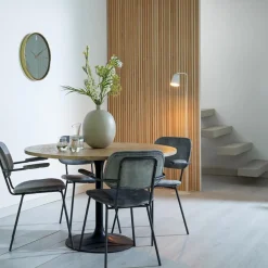 Straluma Ronde eettafel acacia hout met zwarte poot Bicoca></noscript> Light and Living|Eettafels