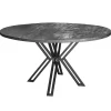 Straluma Ronde eettafel zwart mangohout met zwarte poot> Eettafels