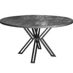 Straluma Ronde eettafel zwart mangohout met zwarte poot> Eettafels