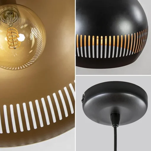 Straluma Ronde hanglamp koepel zwart/goud 40 cm> Eettafellampen|Woonkamerlampen