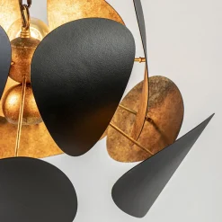 Straluma Ronde hanglamp textured black met ambachtelijk brons></noscript> Hanglampen|Eettafellampen