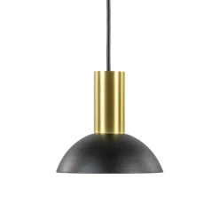 Straluma Ronde hanglamp zwart met brons klein> Keukenverlichting|Eetkamerverlichting