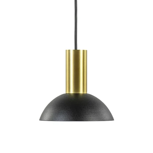 Straluma Ronde hanglamp zwart met brons klein> Keukenverlichting|Eetkamerverlichting