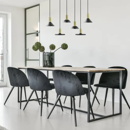 Straluma Ronde hanglamp zwart met brons klein> Keukenverlichting|Eetkamerverlichting