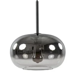Straluma Ronde hanglamp zwart met smoke/helder glas gradient> Eetkamerverlichting|Hanglampen