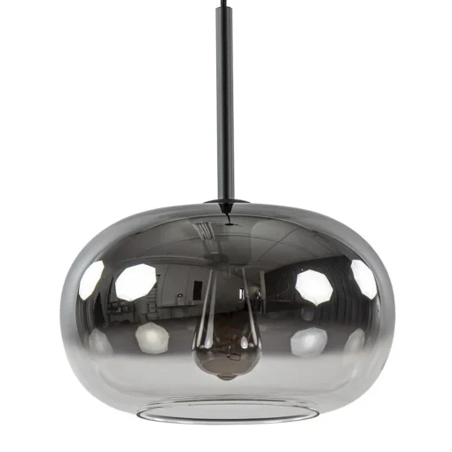 Straluma Ronde hanglamp zwart met smoke/helder glas gradient> Eetkamerverlichting|Hanglampen