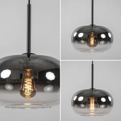 Straluma Ronde hanglamp zwart met smoke/helder glas gradient></noscript> Eetkamerverlichting|Hanglampen