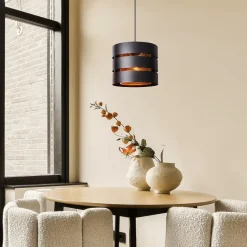 Straluma Ronde hanglamp zwart metaal met goud></noscript> Hanglampen|Industriële Verlichting