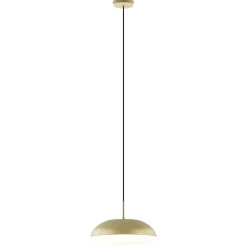 Straluma Ronde koepel hanglamp goud met witte kap> Eettafellampen|Eetkamerverlichting