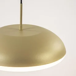 Straluma Ronde koepel hanglamp goud met witte kap></noscript> Eettafellampen|Eetkamerverlichting