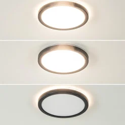 Straluma Ronde LED plafondlamp zwart met 3 licht opties IP44></noscript> Plafondlampen|Wandlampen
