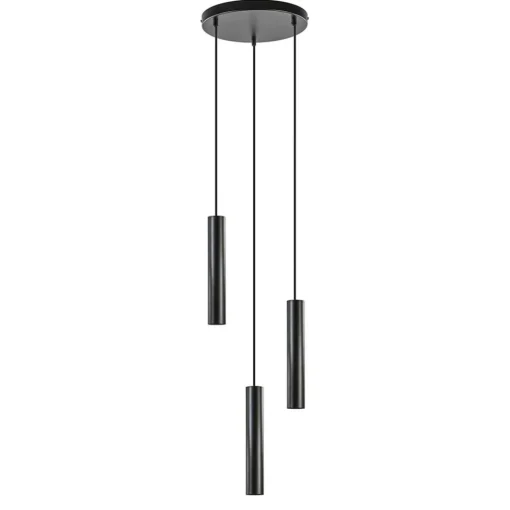 Straluma Ronde 3-lichts hanglamp cilinders mat zwart> Eettafellampen|Woonkamerlampen