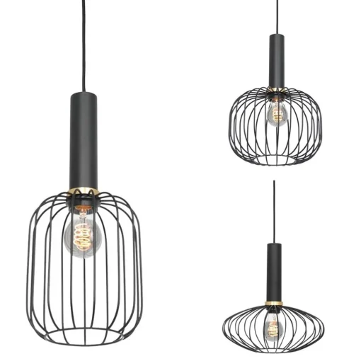 Straluma Ronde 3-lichts hanglamp met draadkappen divers> Eettafellampen|Draadlampen