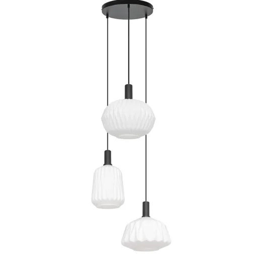 Straluma Ronde 3-lichts hanglamp met opaal witte glazen> Keukenverlichting|Eetkamerverlichting