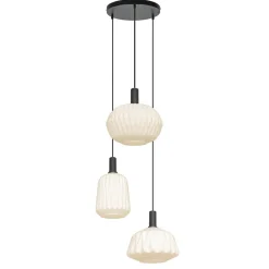 Straluma Ronde 3-lichts hanglamp met opaal witte glazen> Keukenverlichting|Eetkamerverlichting