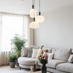 Straluma Ronde 3-lichts hanglamp met opaal witte glazen></noscript> Keukenverlichting|Eetkamerverlichting
