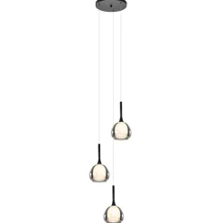 Straluma Ronde 3-lichts hanglamp zwart met smoke glas> Pendel Lampen|Keukenverlichting