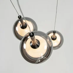 Straluma Ronde 3-lichts hanglamp zwart met smoke glas></noscript> Pendel Lampen|Keukenverlichting