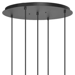 Straluma Ronde 5-lichts hanglamp zwart met nikkel></noscript> Hanglampen|Eettafellampen