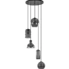 Straluma Ronde 5-lichts hanglamp zwart met diverse smoke glazen> Keukenverlichting|Halverlichting