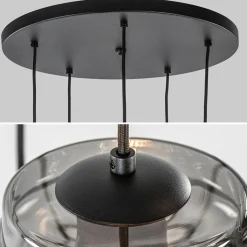 Straluma Ronde 5-lichts hanglamp zwart met diverse smoke glazen></noscript> Keukenverlichting|Halverlichting