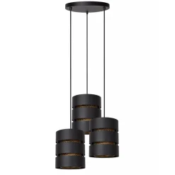 Straluma Ronde 3-lichts hanglamp zwart met goud> Hanglampen|Eettafellampen