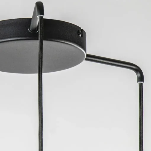 Straluma Ronde 3-lichts hanglamp zwart/marmer met smoke glas> Eettafellampen|Eetkamerverlichting