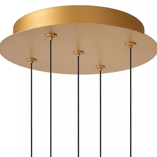 Straluma Ronde 5-lichts LED hanglamp goud met helder glas> Hanglampen|Eettafellampen