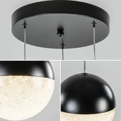 Straluma Ronde 3-Lichts LED hanglamp met zwarte bollen dimbaar></noscript> Hanglampen|Pendel Lampen