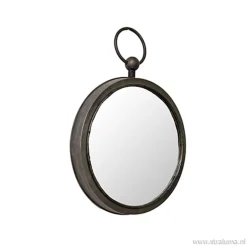 Straluma Ronde metalen spiegel zink/grijs klein><noscript><img width=