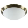 Straluma Ronde plafondlamp brons met wit glazen kap> Plafonnières|Keukenverlichting