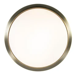 Straluma Ronde plafondlamp brons met wit glazen kap></noscript> Plafonnières|Keukenverlichting