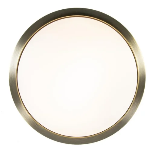 Straluma Ronde plafondlamp brons met wit glazen kap> Plafonnières|Keukenverlichting