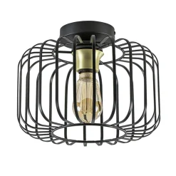 Straluma Ronde plafondlamp draad zwart met goud> Draadlampen|Keukenverlichting