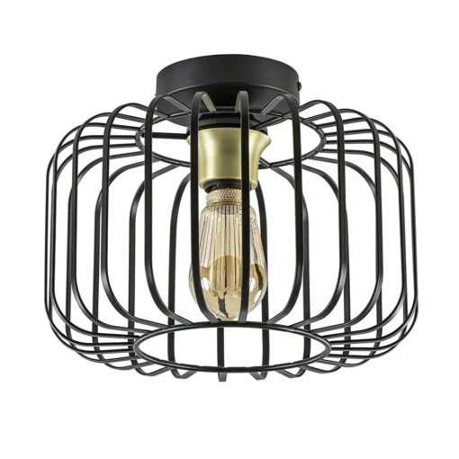 Straluma Ronde plafondlamp draad zwart met goud> Draadlampen|Keukenverlichting