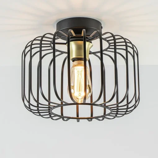 Straluma Ronde plafondlamp draad zwart met goud> Draadlampen|Keukenverlichting
