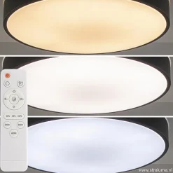 Straluma Ronde plafondlamp zwart inclusief LED en remote> Plafondlampen|Plafonnières