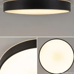 Straluma Ronde plafondlamp zwart inclusief LED en remote><noscript><img width=