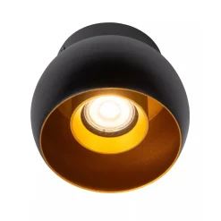 Straluma Ronde plafondspot zwart met goud GU10></noscript> Plafondlampen|Opbouwspots