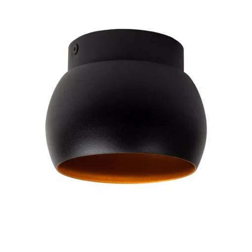 Straluma Ronde plafondspot zwart met goud GU10> Plafondlampen|Opbouwspots