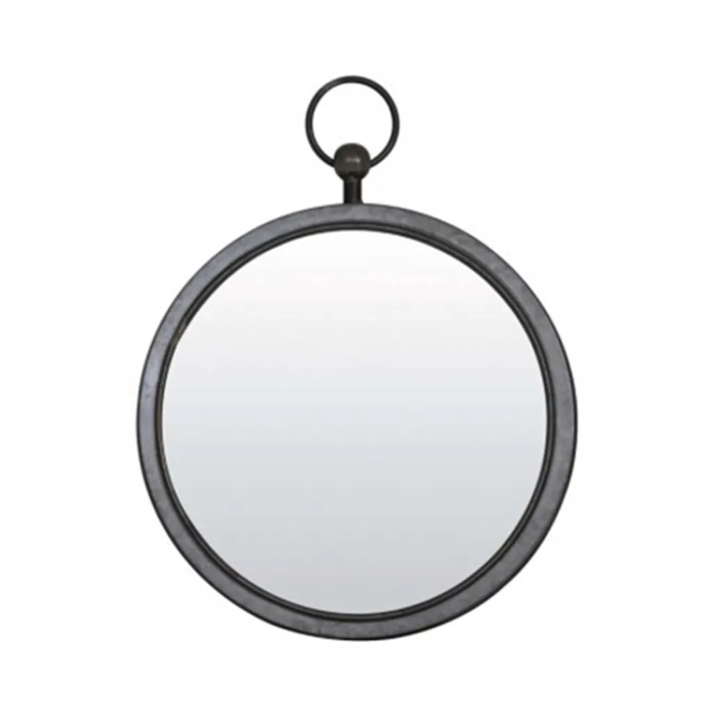 Straluma Ronde spiegel zink/grijs groot 46 cm> Light and Living