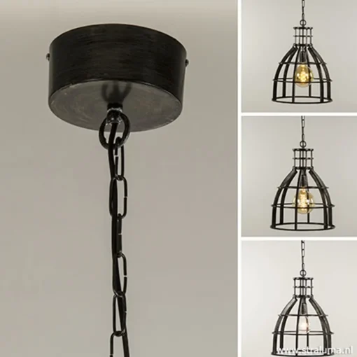 Straluma Ruw metalen hanglamp antiek zwart> Eettafellampen|Pendel Lampen