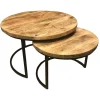 Straluma Salontafel set van 2 rond hout> Bijzettafels|Salontafels