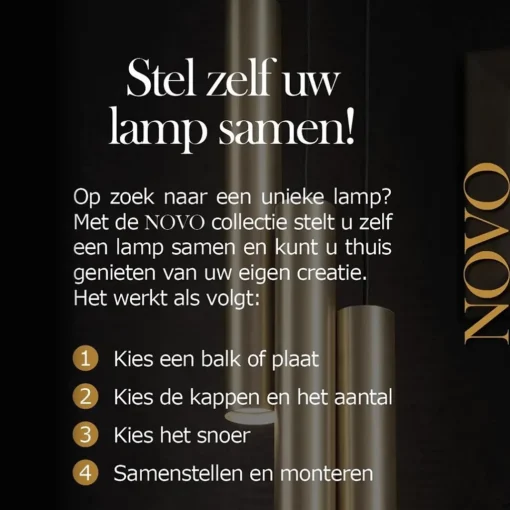 Straluma Samengestelde 6-lichts hanglamp spin met zwarte kappen> Eettafellampen|Keukenverlichting