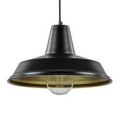 Straluma Scandinavische hanglamp zwart met goud 36 cm> Tienerkamerlampen|Kinderkamerverlichting