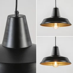 Straluma Scandinavische hanglamp zwart met goud 36 cm></noscript> Tienerkamerlampen|Kinderkamerverlichting