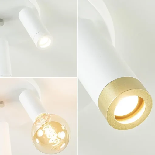 Straluma Scandinavische 3-lichts plafondspot mat wit/goud> Opbouwspots|Keukenverlichting