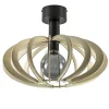Straluma Scandinavische plafondlamp mat zwart met houten kap> Keukenverlichting|Plafondlampen