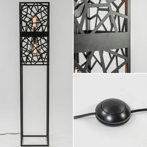 Straluma Scandinavische vloerlamp zwart frame> Vloerlampen|Industriële Verlichting